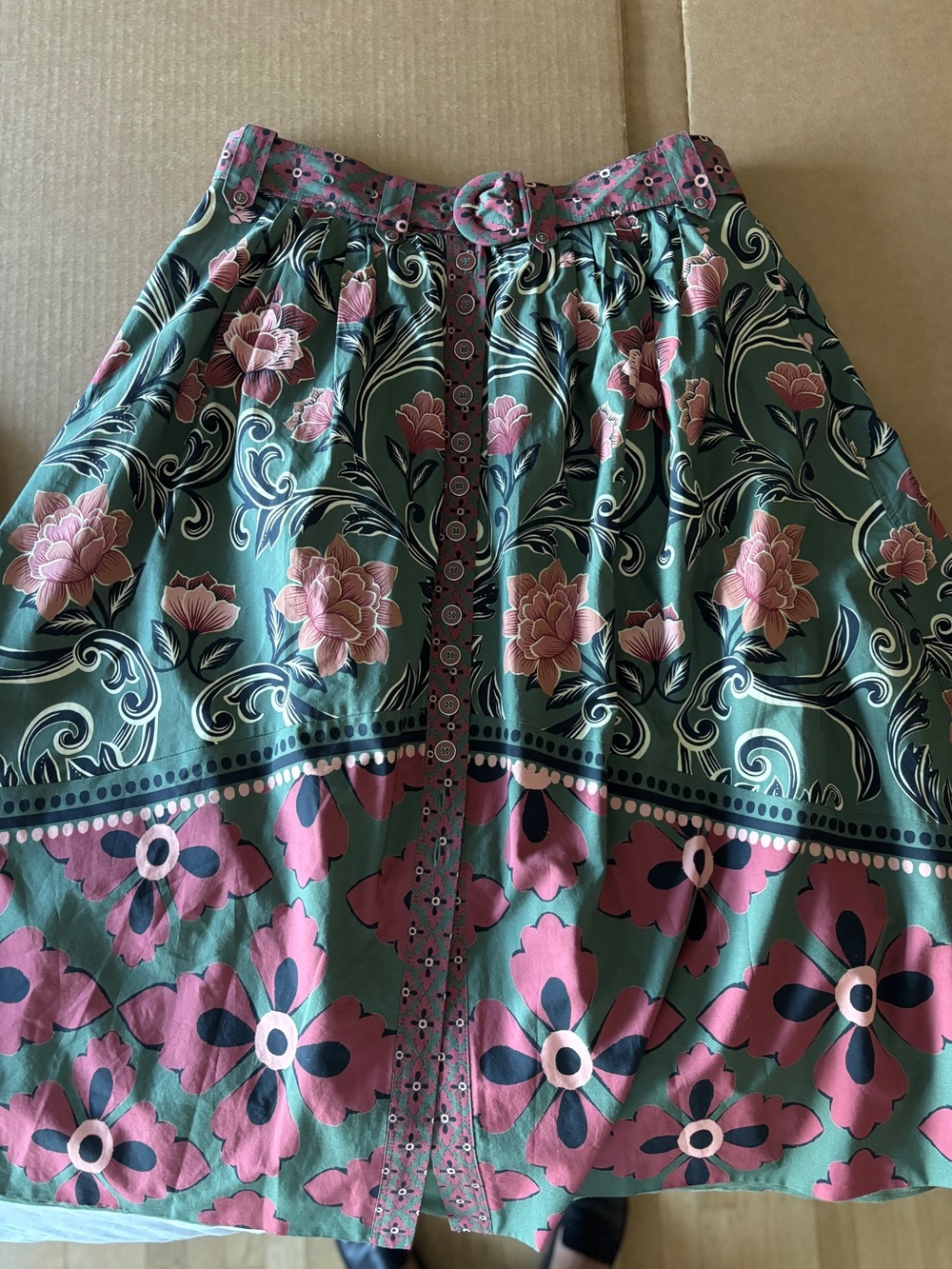 Farm Rio Arabesque Buttons Midi Skirt - Picture 5 of 6
